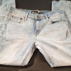 RSQ Blue Straight Leg Jeans with Distressed Look